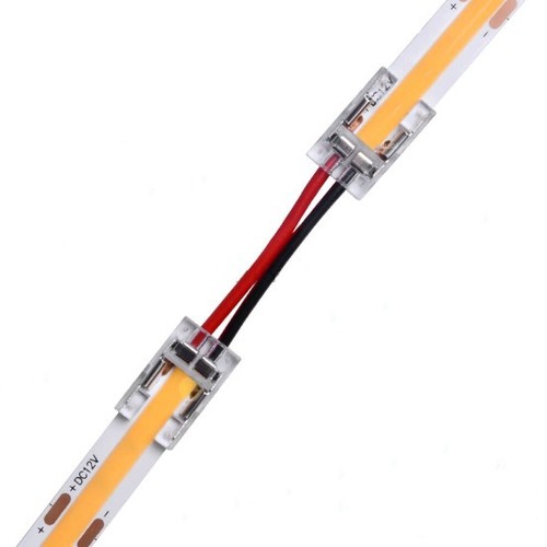 Laagprofiel connector met kabel voor LED-strip - 8mm, COB, enkelkleurig, IP20, 5V-24V