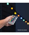 7m LED lichtsnoer met 15 RGB lampen - 0.5W/lamp, bediend via meegeleverde afstandsbediening