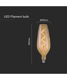 E27 4W LED filament spiraallamp - B125, 250lm, 2700K, Amber/Smoky glas, 300° stralingshoek
