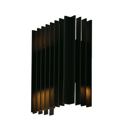 12W LED wandlamp met up/down licht - IP65, zwart, 4000K, 1250lm, 340° stralingshoek