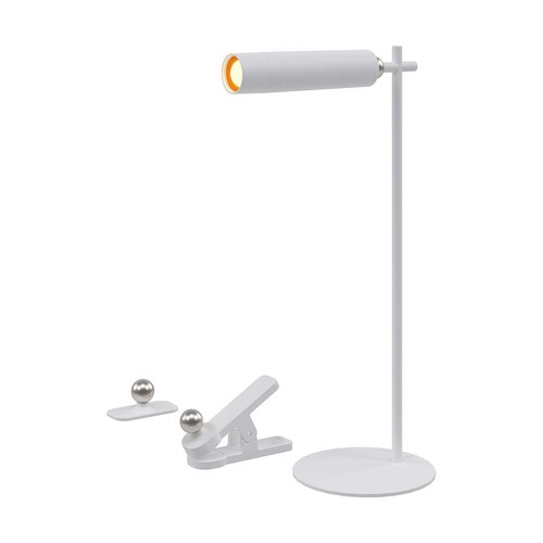 Oplaadbare 3-in-1 LED-lamp - Magnetisch, wit, dimbaar, incl. voet en 2 stuks montagebeugels