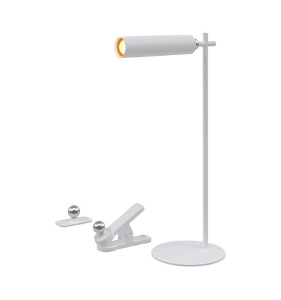 Oplaadbare 3-in-1 LED-lamp - Magnetisch, wit, dimbaar, incl. voet en 2 stuks montagebeugels