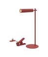 Oplaadbare 3-in-1 LED-lamp - Magnetisch, rood, dimbaar, incl. voet en 2 stuks montagebeugels