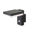 5,5W Solara wandlamp met sensor - Zonne-energie, PIR sensor, IP54, 3000K, zwart, rechthoekig