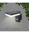 5,5W Solara wandlamp met sensor - Zonne-energie, PIR sensor, IP54, 3000K, zwart, rechthoekig