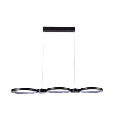 38W LED hanglamp, 100cm - Zwart, 4560lm, 3000K, incl. lichtbron