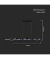 38W LED hanglamp, 100cm - Zwart, 4560lm, 4000K, incl. lichtbron
