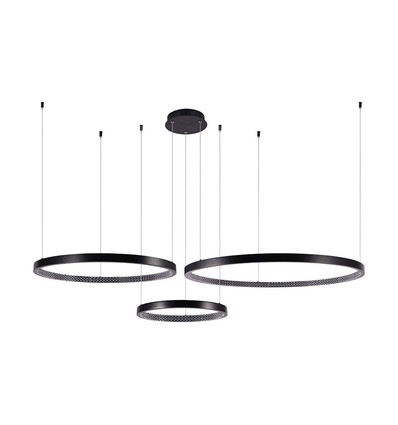 57W LED hanglamp - (40x60x80cm), 4000K, kristal acryl binnen, zwarte behuizing