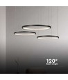 57W LED hanglamp - (40x60x80cm), 4000K, kristal acryl binnen, zwarte behuizing