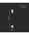 9W LED pendellamp - 10x10x100cm, 111lm/W, wit, 120 graden, incl. lichtbron