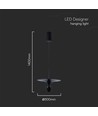 9W LED pendellamp, zwart - 1000lm, 120 graden, IP20 binnen, incl. lichtbron