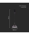 9W LED pendel - 19,5x17,5cm, 1000lm, zwart, 3000K, incl. lichtbron