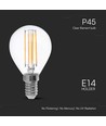 E14 6W LED kogellamp - P45, filament, helder glas