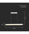 24W LED pendellamp / hanglamp - 80x104cm, 3000lm, wit, 4000K, incl. lichtbron