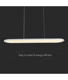 24W LED pendellamp / hanglamp - 80x104cm, 3000lm, wit, 4000K, incl. lichtbron