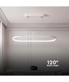 24W LED pendellamp / hanglamp - 80x20x100cm, 2760lm, witte behuizing, 3000K