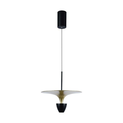 9W LED pendellamp / hanglamp - 4000K, 1000lm, zwart/goud, 30x320cm, incl. lichtbron