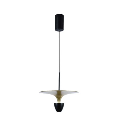 9W LED pendellamp / hanglamp - 4000K, 1000lm, zwart/goud, 30x320cm, incl. lichtbron