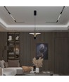 9W LED pendellamp / hanglamp - 4000K, 1000lm, zwart/goud, 30x320cm, incl. lichtbron