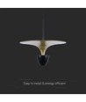 9W LED pendellamp / hanglamp - 4000K, 1000lm, zwart/goud, 30x320cm, incl. lichtbron