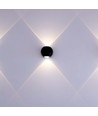 2W LED COB wandlamp, up/down licht - IP54, zwart aluminium, 4000K, 4,2 x 4 cm