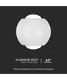 2W LED up/down wandlamp - IP54, wit, 4000K, aluminium, 4,2 x 4 cm, incl. lichtbron