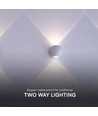 2W LED up/down wandlamp - IP54, wit, 4000K, aluminium, 4,2 x 4 cm, incl. lichtbron