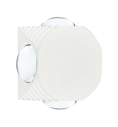 4W ronde LED wandlamp met 4 lichtstralen - IP54, wit, COB LED, 4000K, incl. lichtbron