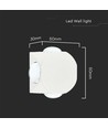 4W ronde LED wandlamp met 4 lichtstralen - IP54, wit, COB LED, 3000K, incl. lichtbron