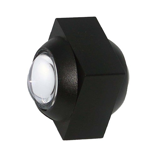 2W vierkante wandlamp met up/down licht - IP54 buiten, zwart, 3000K, incl. lichtbron
