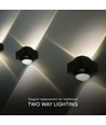 2W vierkante wandlamp met up/down licht - IP54 buiten, zwart, 3000K, incl. lichtbron