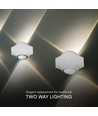 2W LED wandlamp up/down - IP54, 3000K, wit, incl. lichtbron