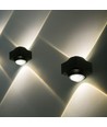 2W LED wandlamp met up/down licht - IP54, zwart, COB LED, 4000K, 4x4x4cm