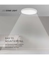 18W LED-plafondlamp - IP44, Ø22,5cm, hoogte: 6,3cm, witte rand