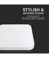 24W LED plafondlamp, vierkant - IP44, 30x30cm, witte rand, incl. lichtbron