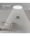24W LED sensorlamp - Ø35cm, IP44, 4000K, witte rand, ingebouwde microwave sensor