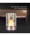 2W LED oplaadbare tafellamp met sensor - Champagne goud, amber glas, 3000K, 360 graden, bewegingssensor