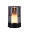 2W LED oplaadbare tafellamp, bewegingsdimmer - Zwart/rookglas, 3000K, 360 graden, elegant design