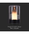 2W LED oplaadbare tafellamp, bewegingsdimmer - Zwart/rookglas, 3000K, 360 graden, elegant design
