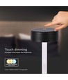 3W oplaadbare LED tafellamp, 5V - 3-in-1 CCT, touch dimbaar, zwart, incl. USB-kabel