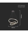 50W LED designer hanglamp - Double ring, koffiebruin, 5850lm, 3000K