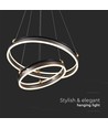 50W LED designer hanglamp - Double ring, koffiebruin, 5850lm, 3000K