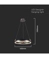 20W LED designer hanglamp - Enkele ring, 3000K, koffiekleur, 2400lm