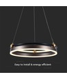 20W LED designer hanglamp - Enkele ring, 3000K, koffiekleur, 2400lm