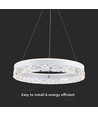 25W LED Designer hanglamp, Ø50cm - Ring design, wit, 3000lm, 3000K, warm wit
