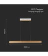 12W LED hanglamp van hout - 4000K, 80cm, incl. lichtbron
