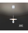 9W LED hanglamp - 30x320x100cm, 1000lm, 3000K, wit/grijze behuizing