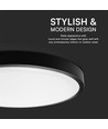 18W LED plafondlamp - IP44, Ø25cm, zwarte rand