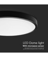 18W LED sensorlamp - IP44, Ø29,5cm, zwarte rand, ingebouwde sensor, afstandsbediening, incl. lichtbron