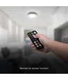 18W LED sensorlamp - IP44, Ø29,5cm, zwarte rand, ingebouwde sensor, afstandsbediening, incl. lichtbron